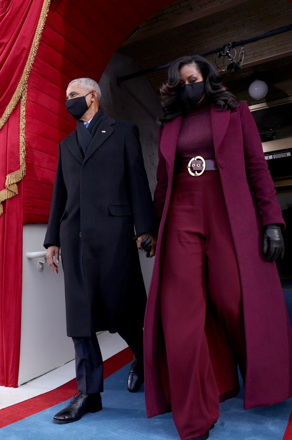 Former First Lady, Michelle Obama, arrives for the inauguration of President Joe Biden on Capitol Hill, January 20, 2021.