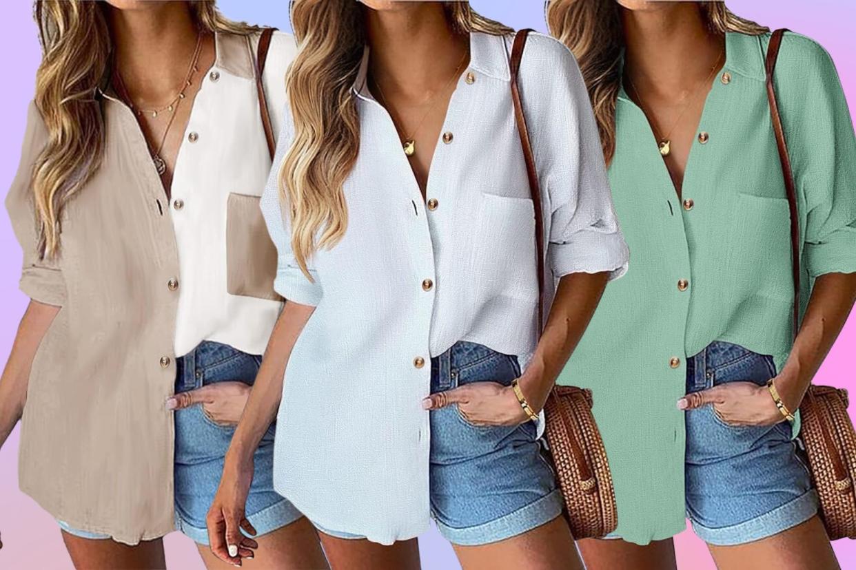 the button-down blouse from Amazon 