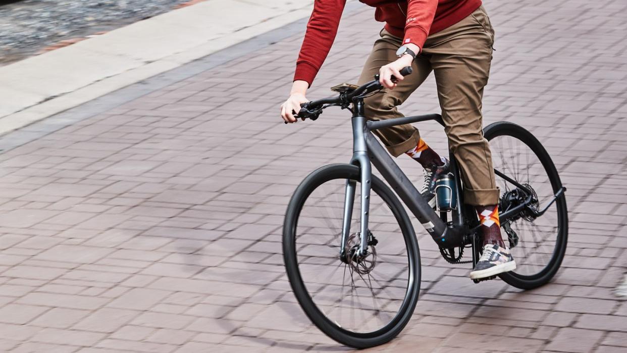 a person riding a bicycle