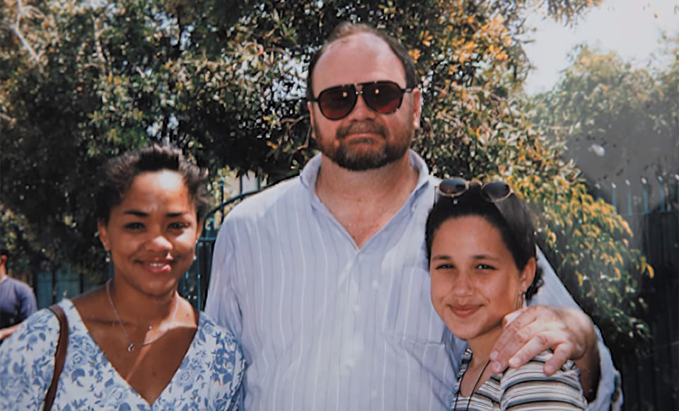 Meghan Markle with Doria Ragland and Thomas Markle