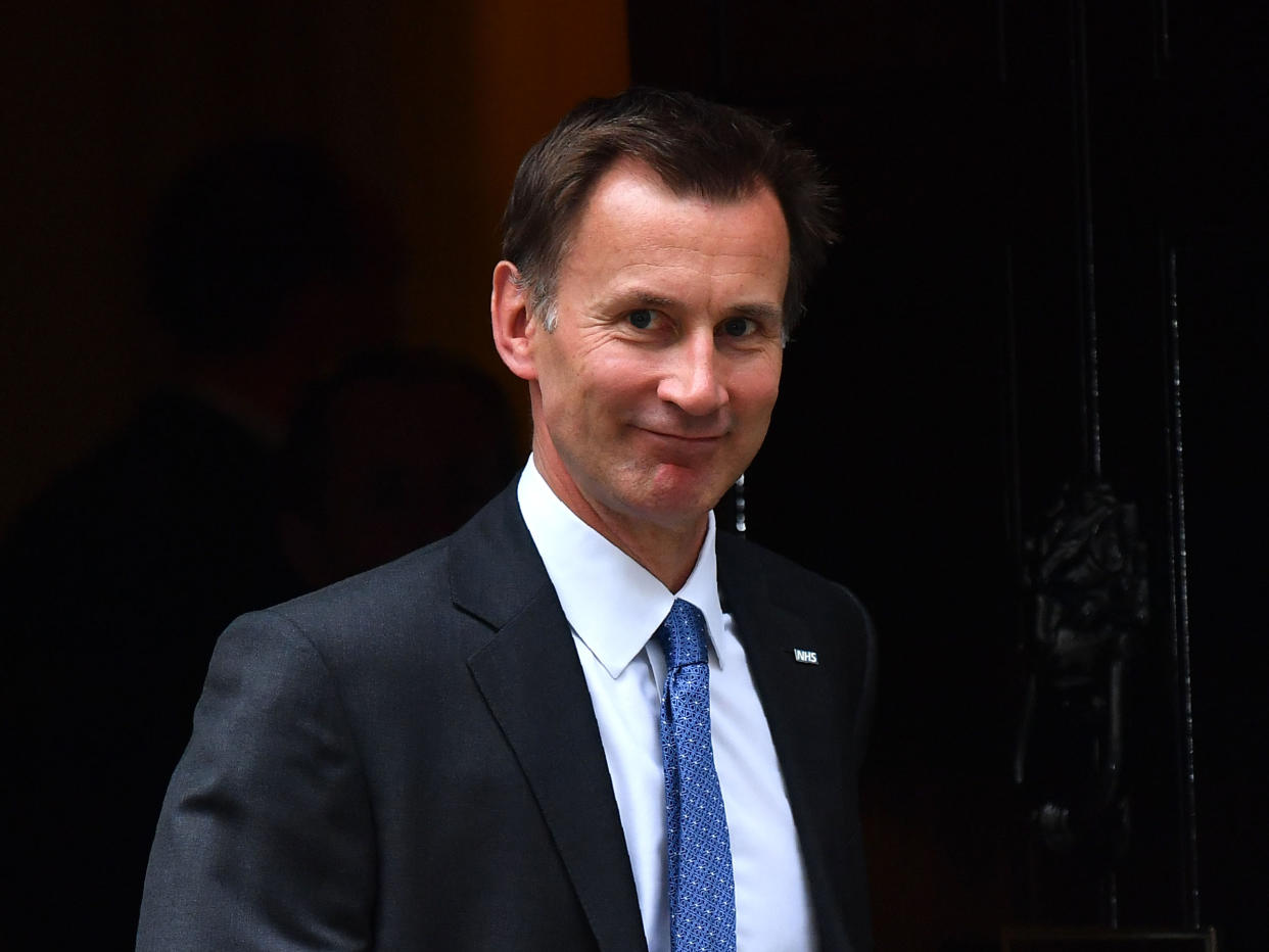 Jeremy Hunt leaves 10 Downing street after a cabinet meeting on 11 July: Getty Images