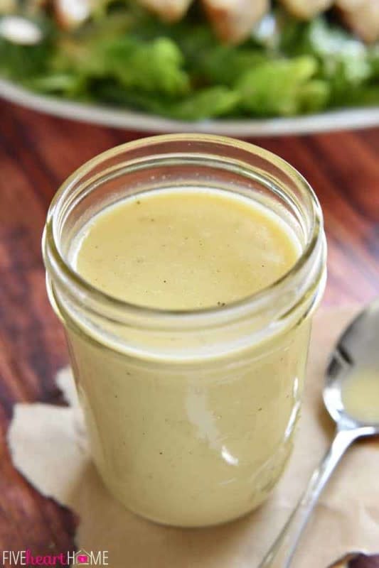 <p>Five Heart Home</p><p>Creamy honey mustard dressing is the perfect balance of sweet and tangy, lightened up with Greek yogurt...and not only is it delicious drizzled over a salad, but it also makes a yummy dipping sauce!</p><p><strong>Get the recipe: <a href="https://www.fivehearthome.com/lightened-up-honey-mustard-salad-dressing/" rel="nofollow noopener" target="_blank" data-ylk="slk:Lightened-Up Honey Mustard Salad Dressing;elm:context_link;itc:0;sec:content-canvas" class="link ">Lightened-Up Honey Mustard Salad Dressing</a></strong></p>