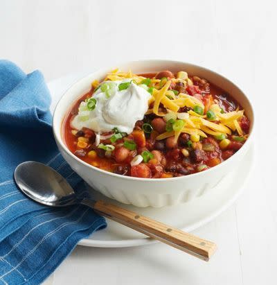 Vegetarian Chili with Wheat Berries, Beans, and Corn