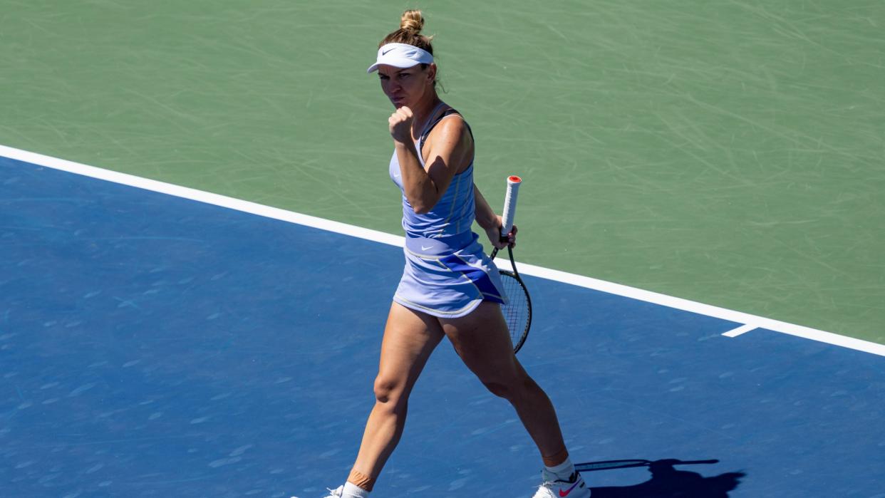 Simona Halep defeated Beatriz Haddad Maia in the National Bank Open final on Sunday to earn her third Canadian title. (Getty Images)