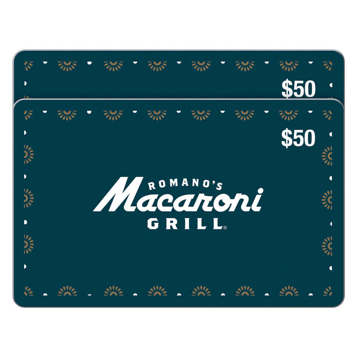 Romano's Macaroni Grill Two Restaurant $50 E-Gift Cards