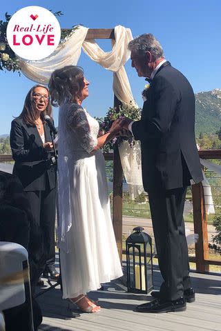 <p>Courtesy of Becky and Mike Bashforth</p> Becky and Mike Bashforth's wedding, officiated by former Bonita Vista classmate Linda Grasser Sakane