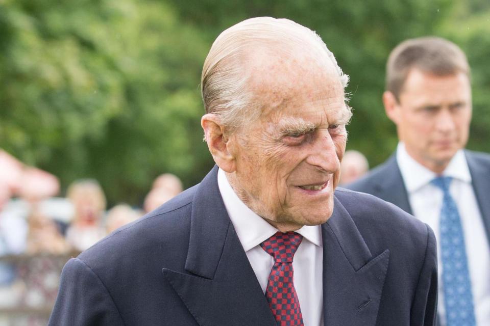 Duke: The Prince was seen looking cheerful and well following a brief stay in hospital: PA