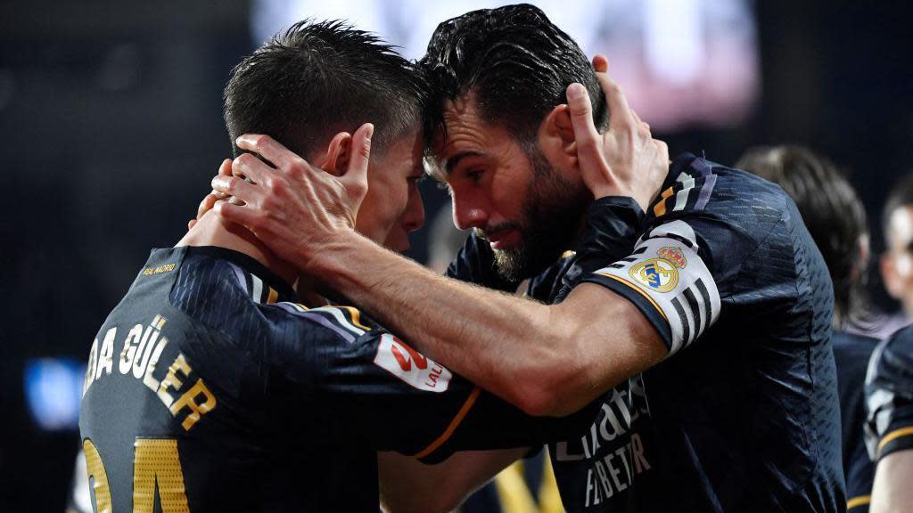 Nacho celebrates with Arda Guler