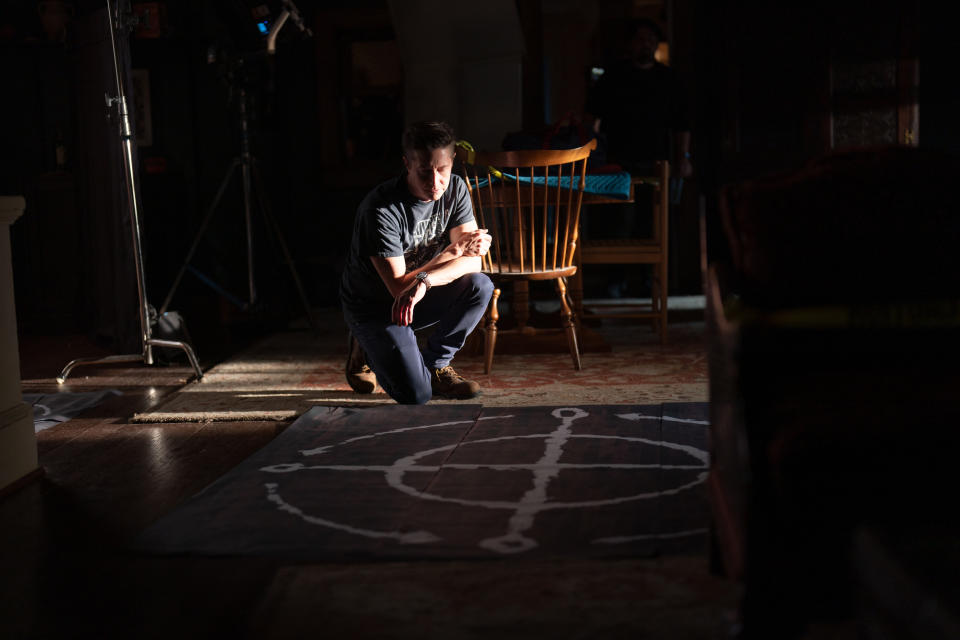 Director David Gordon Green on the set of The Exorcist: Believer. (Universal Pictures)