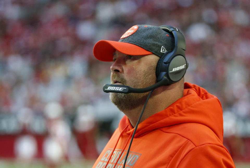 Browns coach Freddie Kitchens has directed one of the NFL's most disappointing teams. (Photo by Ralph Freso/Getty Images)