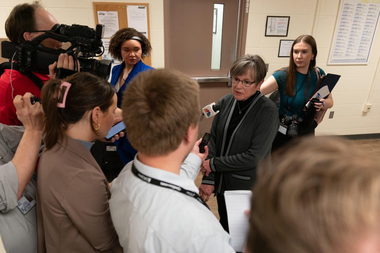 Gov. Laura Kelly says her initial reaction to a new bipartisan tax plan was it's "too expensive" but that she hadn't seen it yet. Kelly spoke with reporters after a Medicaid expansion roundtable Tuesday afternoon at the Shawnee County Correctional Facility.