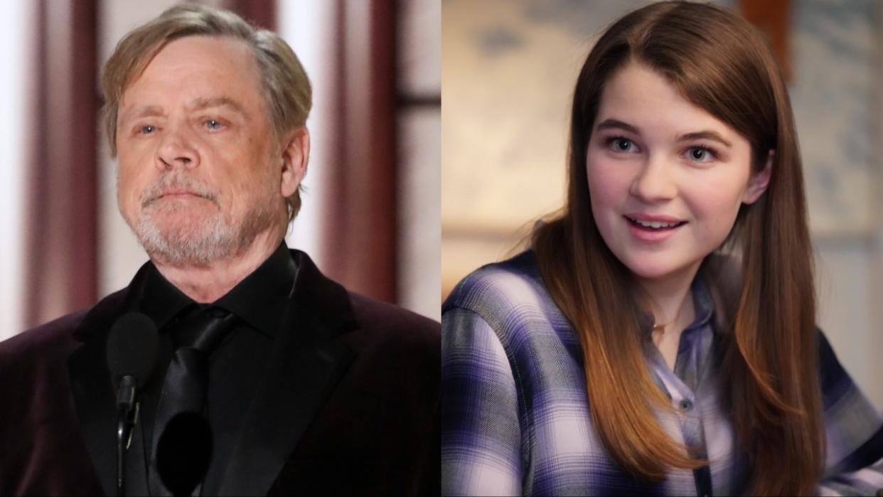  Mark Hamill and Raegan Revord. 