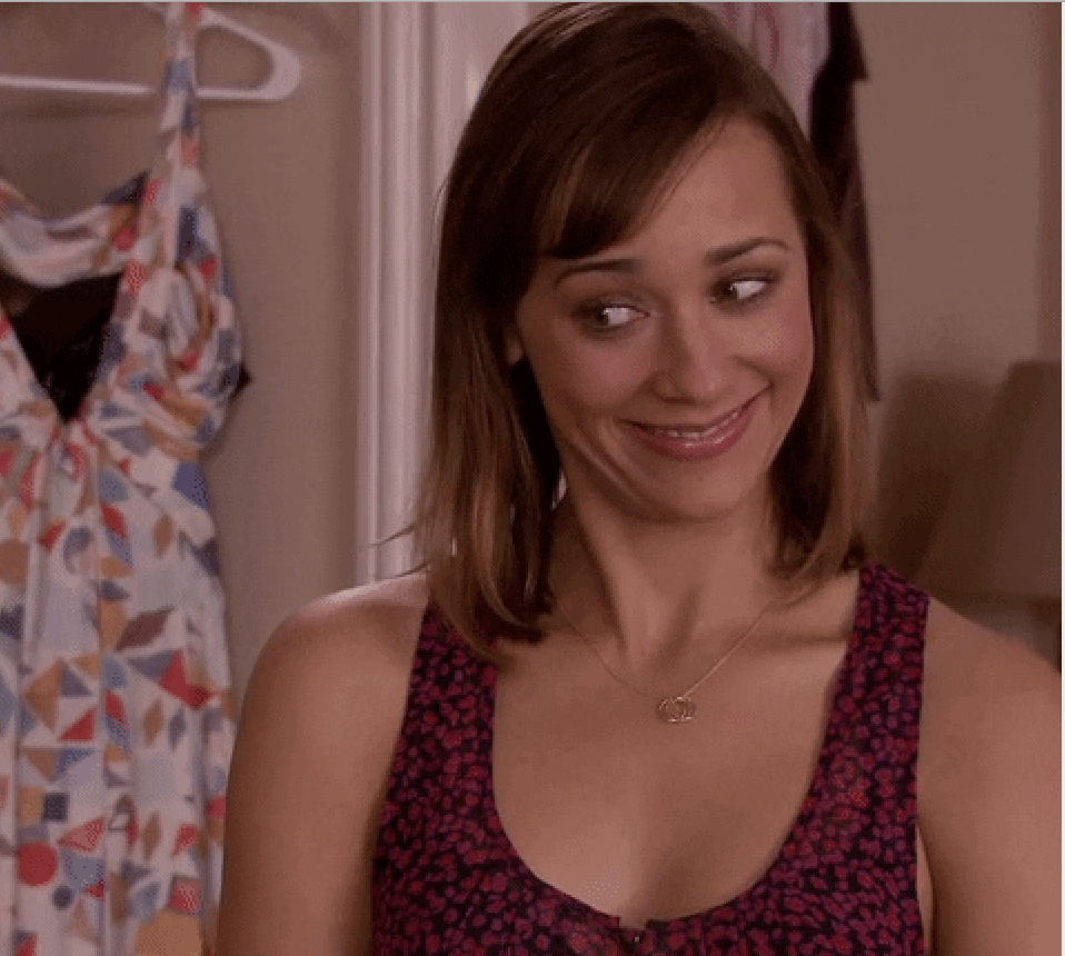 nervous looking rashida jones