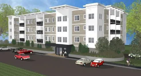 Developers received a key committee approval to redevelop the former WHEB radio site off Route 1 in Portsmouth into 72 market rate apartments