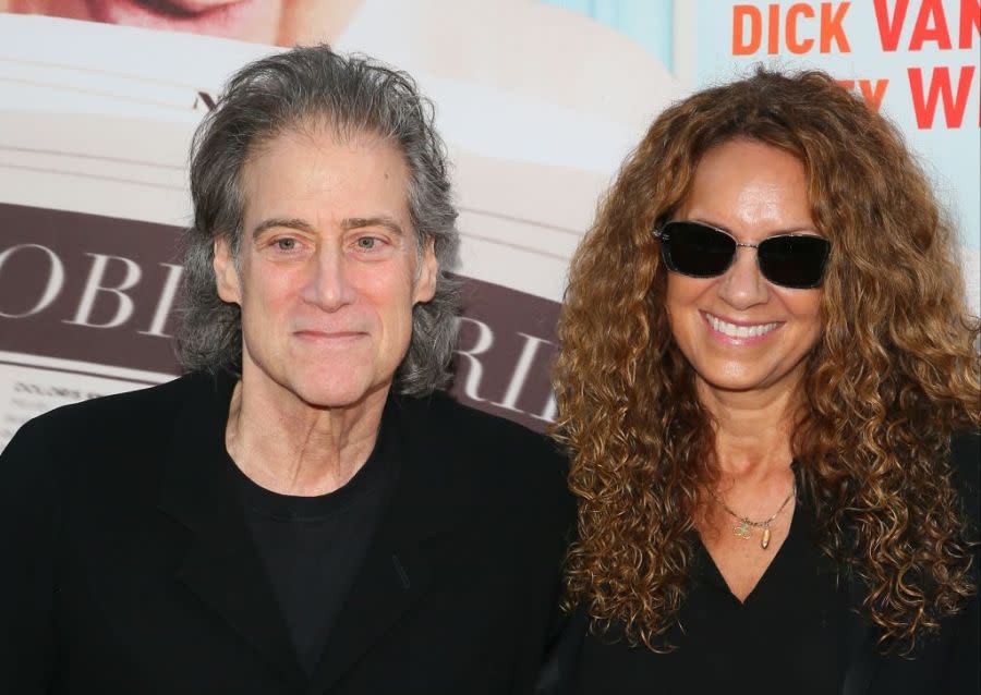 FILE: Richard Lewis and Joyce Lapinsky attend the premiere of HBO’s ‘If You’re Not In The Obit, Eat Breakfast’ on May 17, 2017 in Beverly Hills, California. (Photo by JB Lacroix/WireImage)