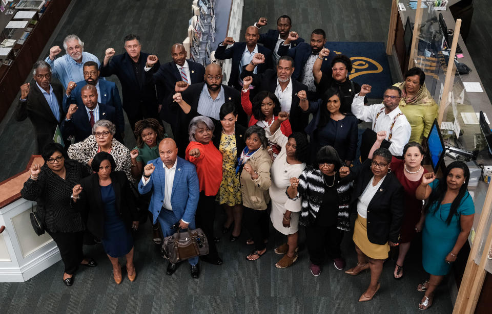 Members of the Texas Legislative Black Caucus stand for a portrait at Kate Waller Barrett Branch Library in Alexandria, Va. on July 16.<span class="copyright">Michael A. McCoy for TIME</span>