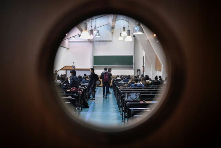 Image d'illustration - Dans une salle de l'université Pantheon-Sorbonne à Paris, le 30 mars 2018  - STEPHANE DE SAKUTIN © 2019 AFP