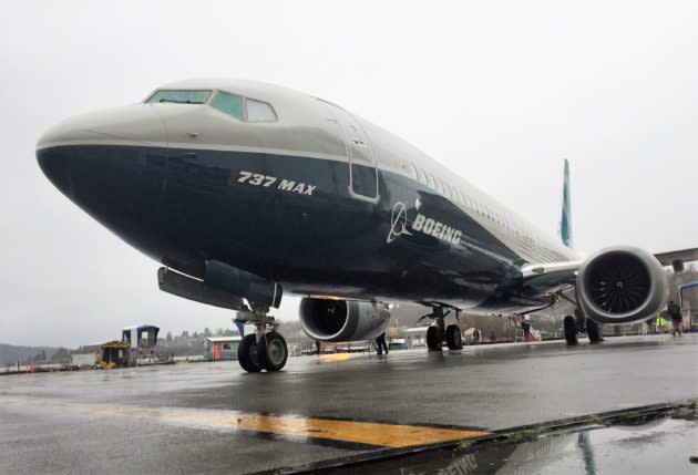 Boeing’s first 737 MAX 9 jet makes its appearance at the company’s Renton plant in 2017. (Boeing Photo)