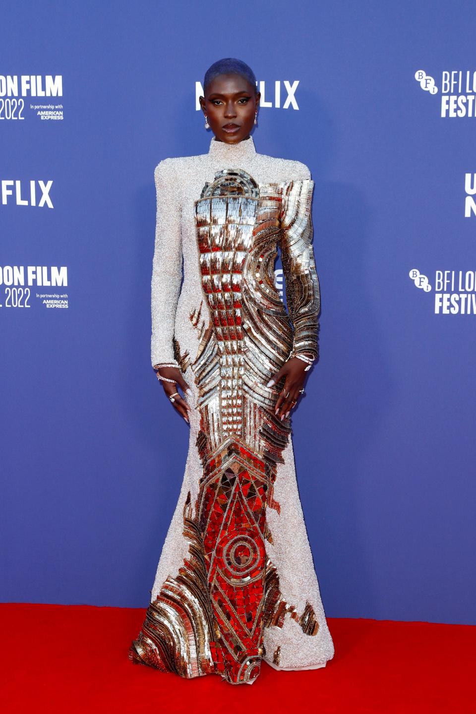 Jodie Turner-Smith attends the "White Noise" UK premiere during the 66th BFI London Film Festival on October 06, 2022 in London, England.