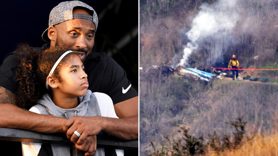 Kobe and Gianna Bryant, pictured here before they were killed in the helicopter crash.