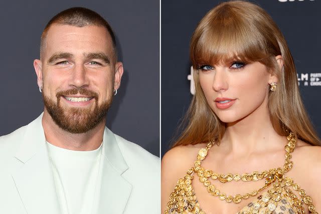 <p>JC Olivera/Getty Images; Amy Sussman/Getty Images</p> Travis Kelce and Taylor Swift
