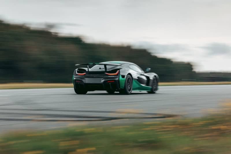 Nobody needs to reverse out of their driveway at 275.74 kilometres an hour - but that hasn't stopped Croatian sports car maker Rimac trying to show off what the world's fastest electric car can manage. Dennis Noten/Rimac/dpa