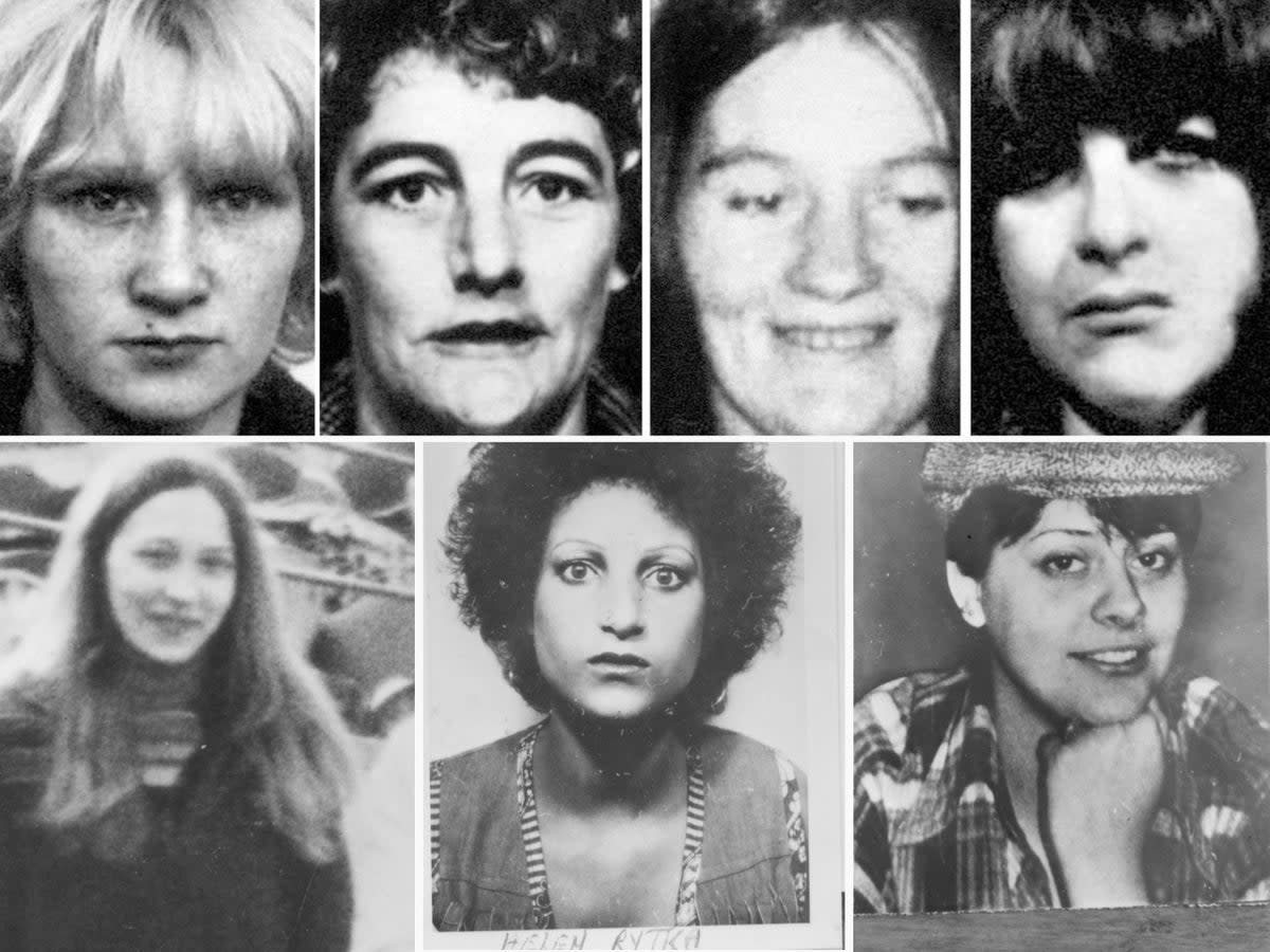 Wilma McCann, top left, pictured among some of the other victims of serial killer Peter Sutcliffe (PA/Getty)