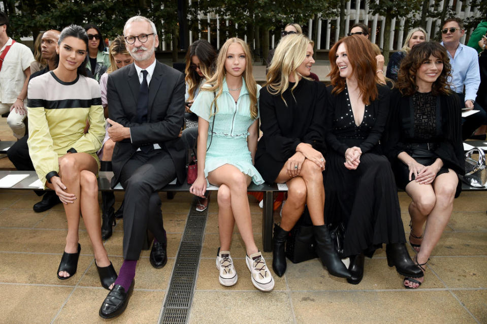 Kendall Jenner, Lila Moss, Kate Moss, Julianne Moore and Linda Cardellini at the Longchamp September 2019 show during NYFW