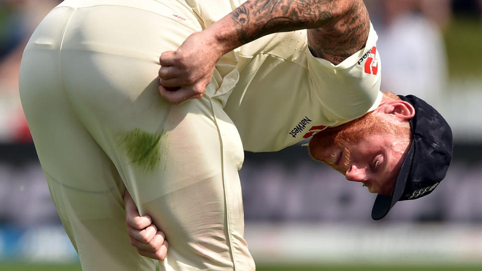 Ben Stokes, pictured here shining the ball during the 2019 Ashes series.