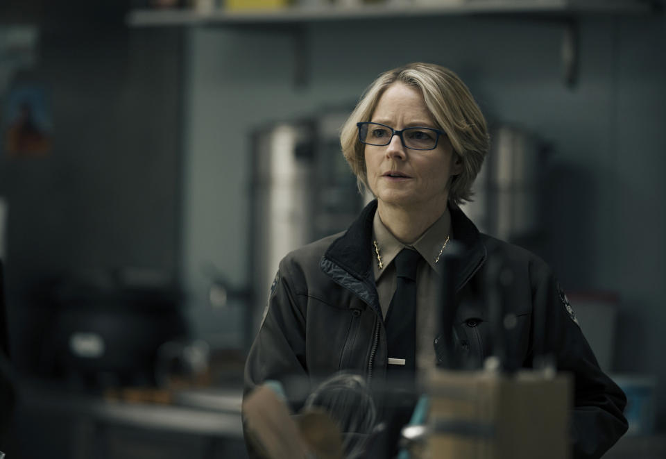 En esta imagen proporcionada por HBO, Jodie Foster en una escena de "True Detective: Night Country". (HBO vía AP)