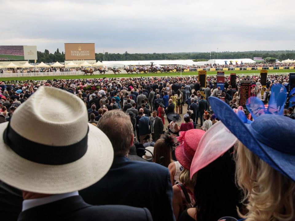 Racegoers look on during a race at Royal Ascot (Getty)