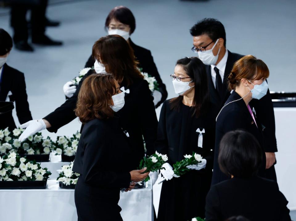 US vice-president Kamala Harris attends the state funeral for Japan's former prime minister Shinzo Abe (Getty Images)