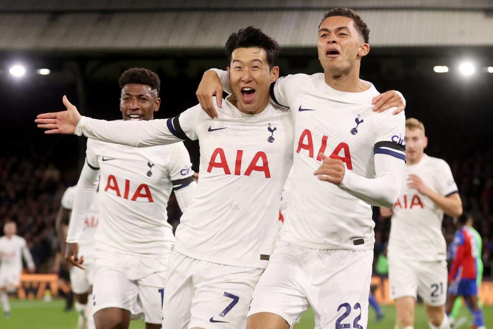 Son Heung-min scored his eighth of the season in the 2-1 win over Crystal Palace   (Getty Images)