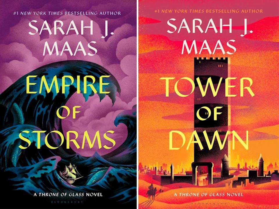 "Empire of Storms" and "Tower of Dawn" by Sarah J. Maas.
