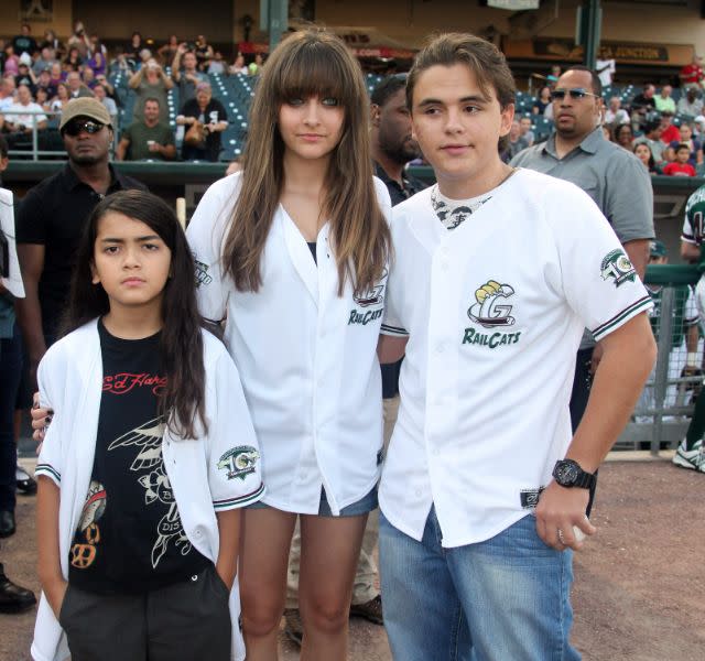 Prince Michael Jackson II, Paris Jackson & Bigi Jackson at the St. Paul Saints Vs. The Gary SouthShore RailCats Baseball Game (2012)