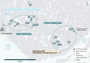 Location of LIFT’s Yellowknife Lithium Project. Drilling has been thus far focused on the Near Field Group of pegmatites which are located to the east of the city of Yellowknife along a government-maintained paved highway, as well as the Echo target in the Further Afield Group.