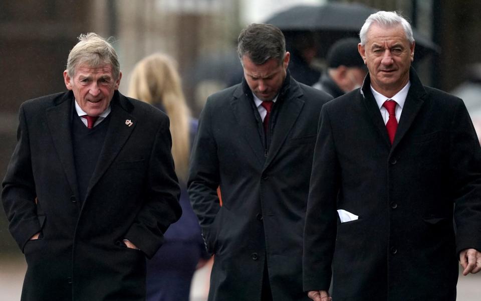 Liverpool legends Kenny Dalglish (left) and Ian Rush (right) arrive at Liverpool Cathedral for the memorial