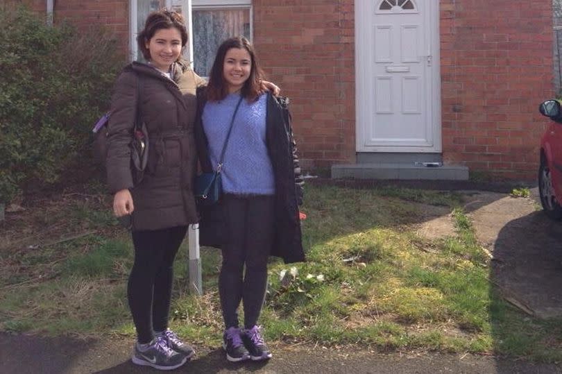 Ruth Shipley-Palmer and Becky Shipley outside their first property over 10 years ago -Credit:SWNS