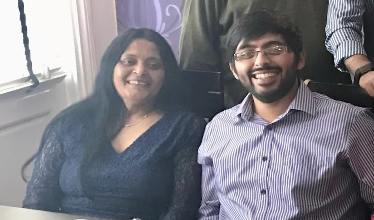 Arjun (R) was inspired to improve the prescribing of medical cannabis by his mother Usha who has battle chronic pain (L)  (Arjun Rajyagor)