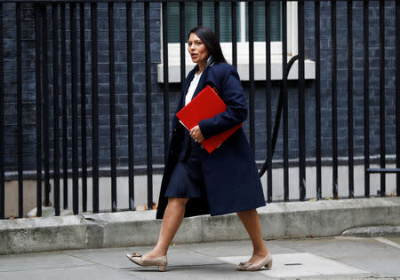 Priti Patel, Britain's Secretary of State for International Development arrives in Downing Street, in London, October 31, 2017. REUTERS/Peter Nicholls