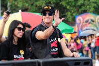 Optical Media Board chairman Ronnie Ricketts joins the 2012 Metro Manila Film Festival Parade of Stars on 23 December 2012. (Angela Galia/NPPA Images)