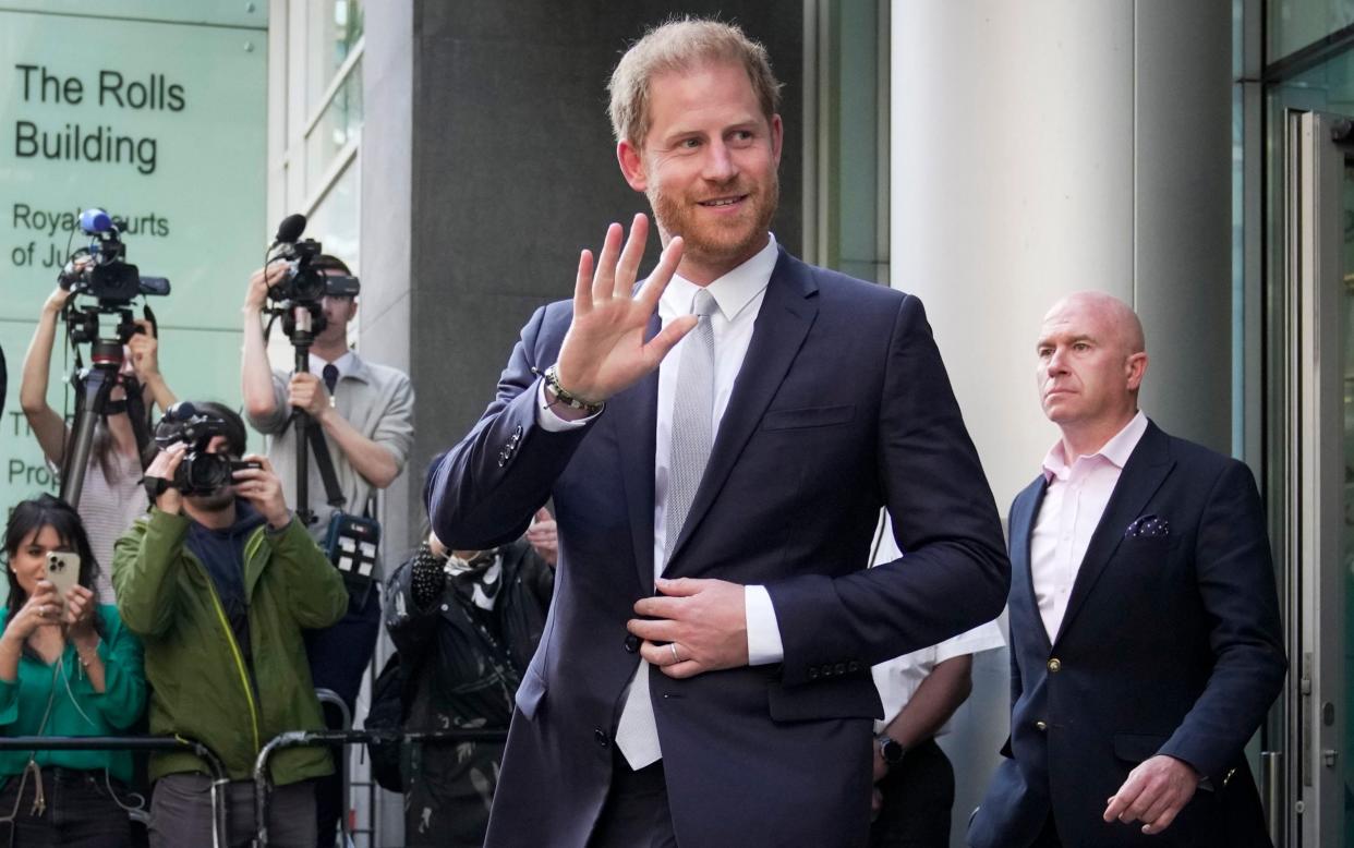 Prince Harry outside the High Court last year. Earlier this week he lost his appeal against a decision to remove his security after he moved abroad