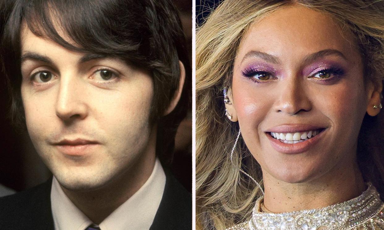 <span>Resonating across the years … Paul McCartney and Beyoncé.</span><span>Composite: Getty</span>