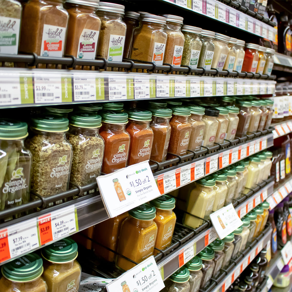 spices and seasonings on shelf