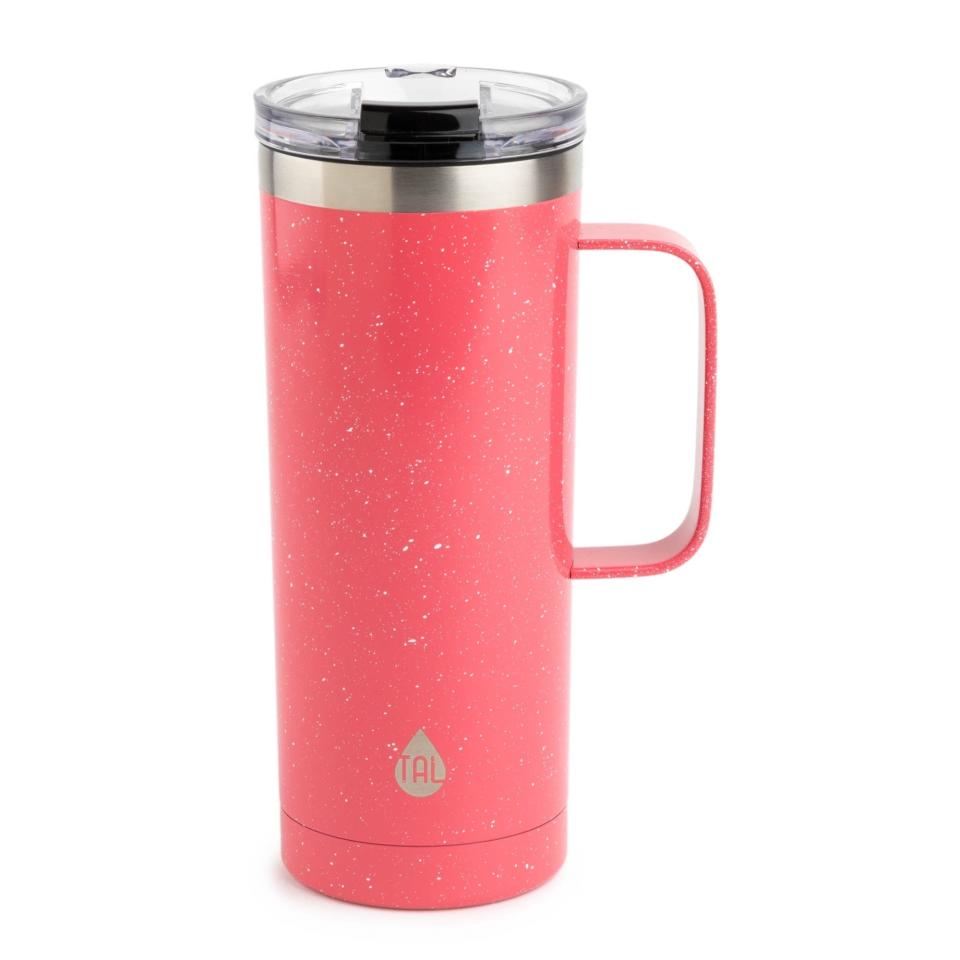 pink stainless steel travel mug