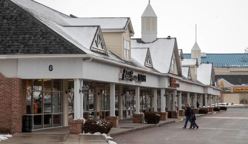 Patrons enter the Eddie Bauer store in January 2020 at the Boise Factory Outlets.