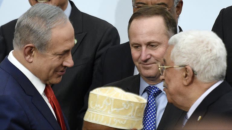 Netanyahu y Abbas en la cumbre del cambio climático de 2019