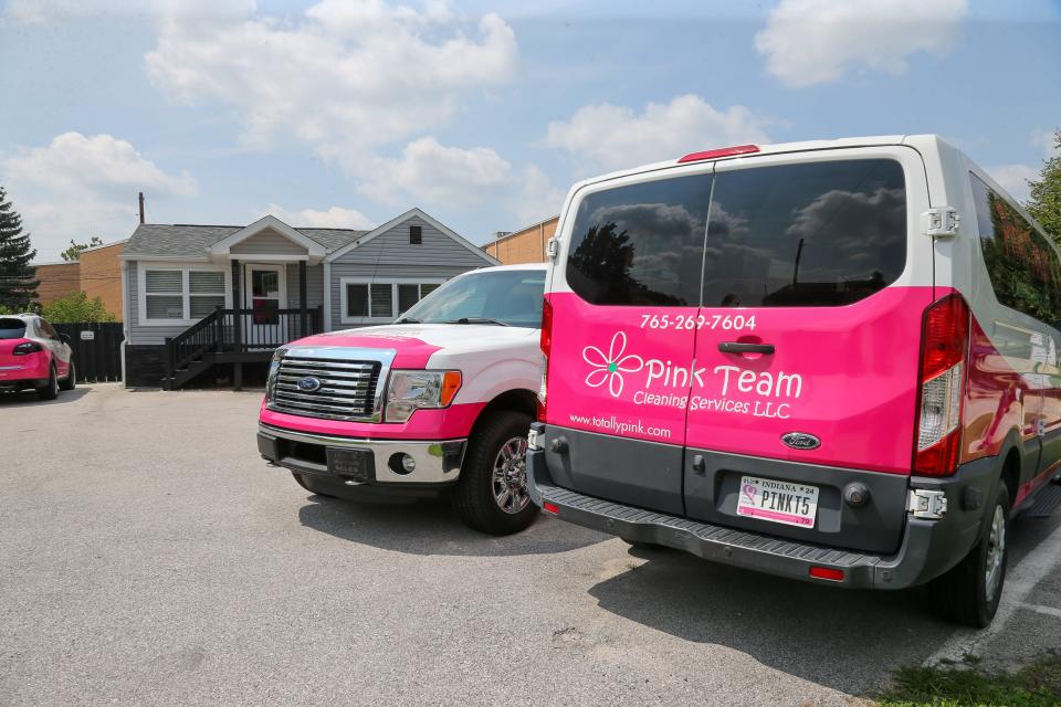 A photo of the Pink Team Cleaning Services building, on Friday, Aug. 18, 2023, in Lafayette Ind.