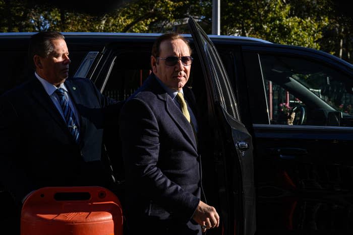 Kevin Spacey arrives at US District Court for the Southern District of New York on Oct. 20, 2022, in New York City.