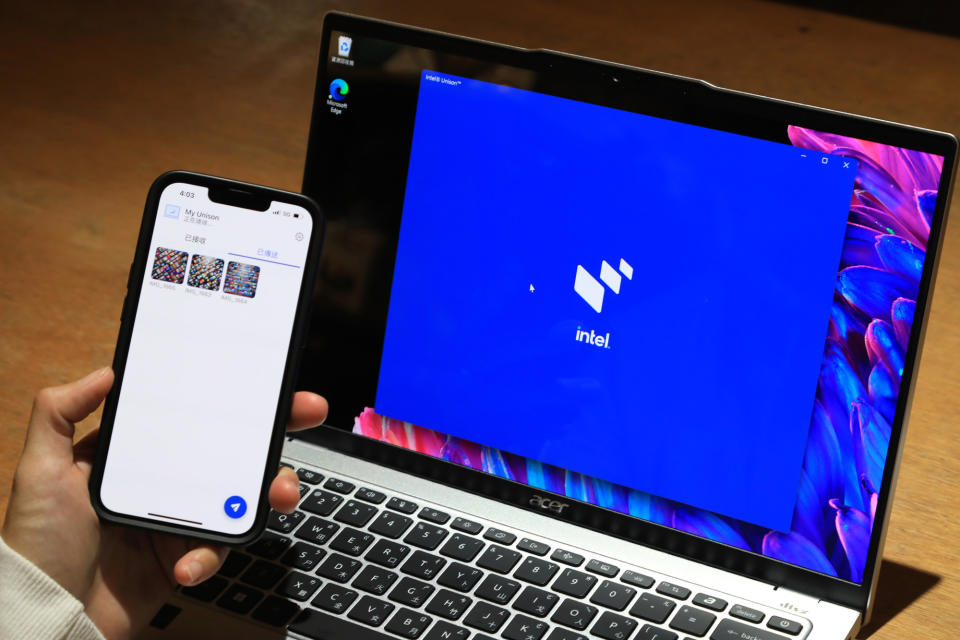 藉由「Intel Unison」將筆電與 Android或 iOS 裝置連結，Swift Go 14可輕鬆享有跨作業系統的便捷體驗